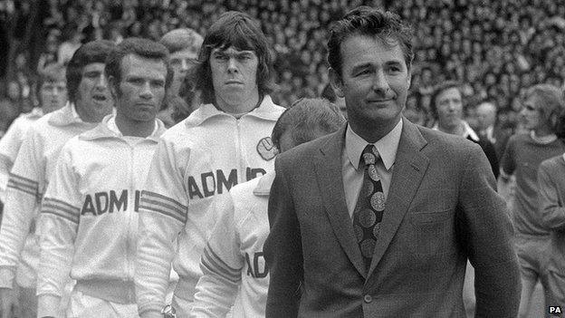 Brian Clough with Leeds United in 1974