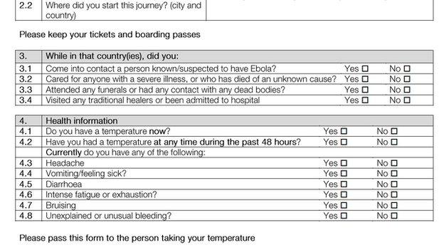 Department of Health questionnaire