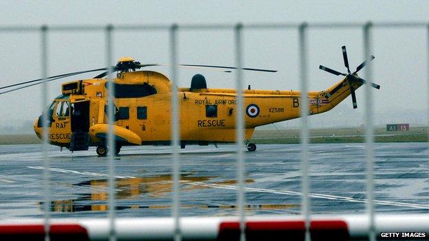 RAF helicopter at Blackpool Airport