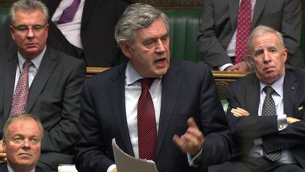 Gordon Brown speaking in the House of Commons