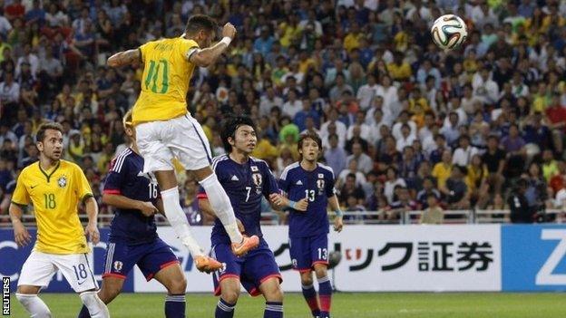 Brazil forward Neymar scores his fourth goal