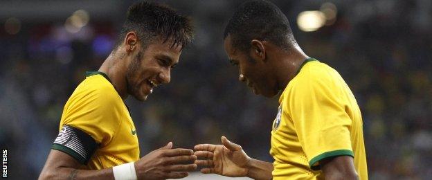 Neymar (left) and Robinho