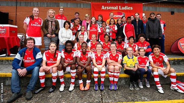 Arsenal Ladies and supporters