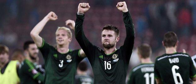 Northern Ireland players celebrate