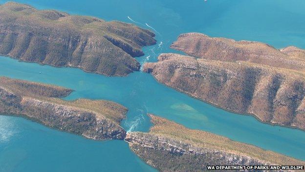 Horizontal Falls, as seen from the air