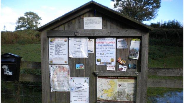 Community notice board near Brown Clee