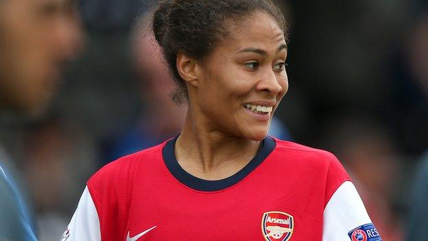 Rachel Yankey looks on