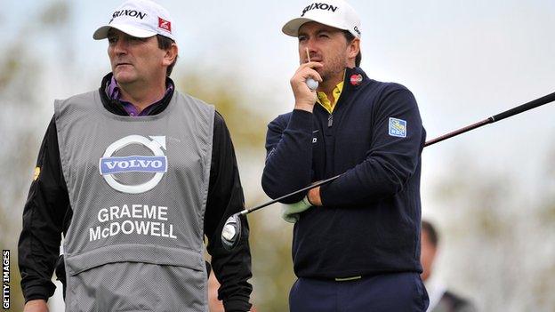 Graeme McDowell and his caddie