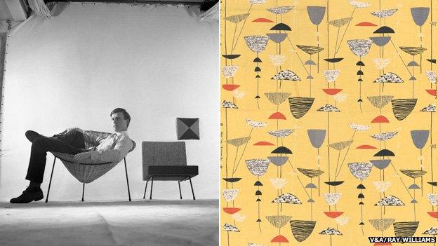 Terence Conran and his cone chair and Calyx furnishing fabric