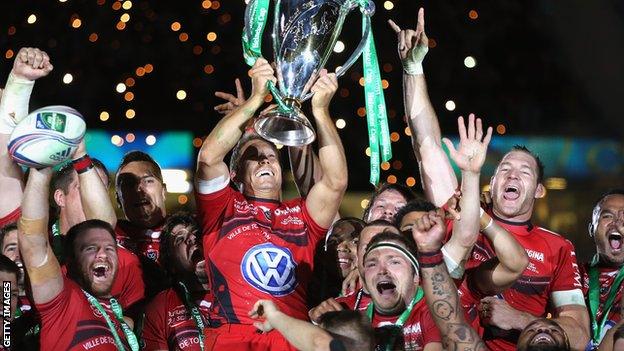 Toulon celebrate winning the 2014 Heineken Cup