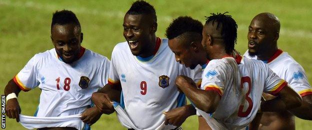 DR Congo players celebrating