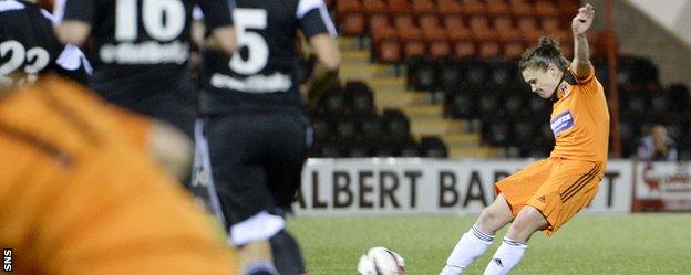 Jo Love scores for Glasgow City against Medyk Konin