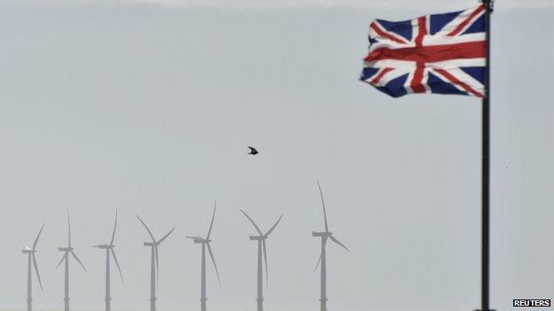 A wind farm off Clacton-on-Sea