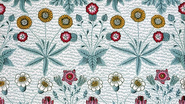 ‘Daisy’ wallpaper by William Morris, designed in 1862 and first printed by Jeffrey & Co in 1864.