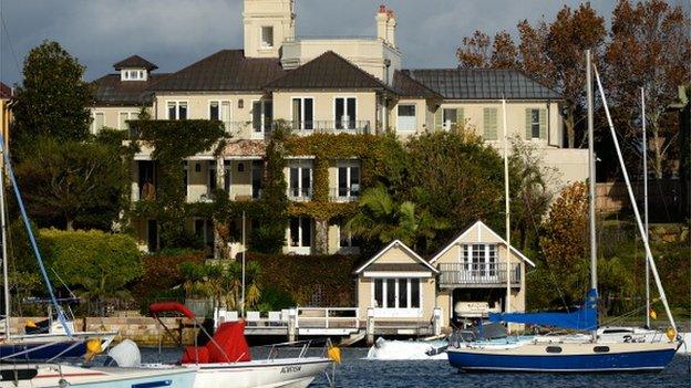 A view of the eight-bedroom, seven-bathroom house 'Altona' at the Sydney harbour-front on May 2, 2013. According to a report the Altona mansion was sold to a Chinese-born businessman for 54.3 million US dollars, setting a new property record for the city