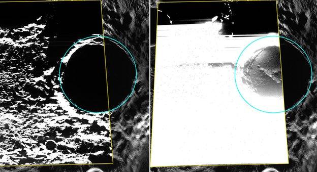 Ice in Mercury crater