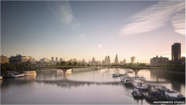 Artist's impression of the garden bridge