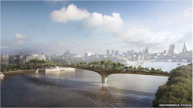 Artist's impression of the garden bridge