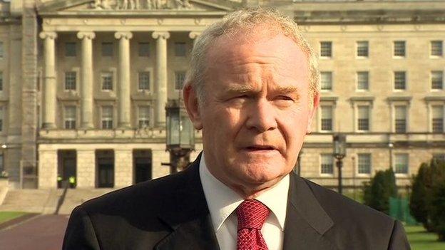 Mr McGuinness was speaking to the media before heading into the political talks