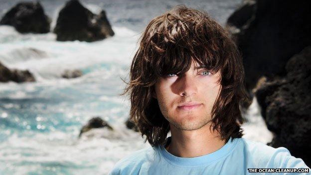 Boyan Slat in front of rough seas