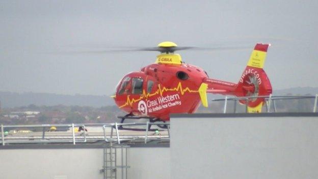 BRI with the new Great Western Ambulance helicopter