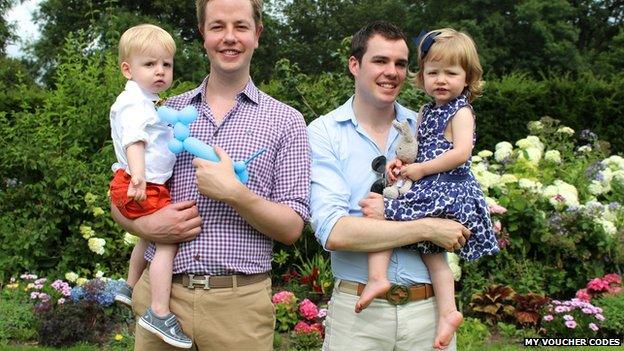 Mark Pearson and his partner Aaron with their surrogate twins