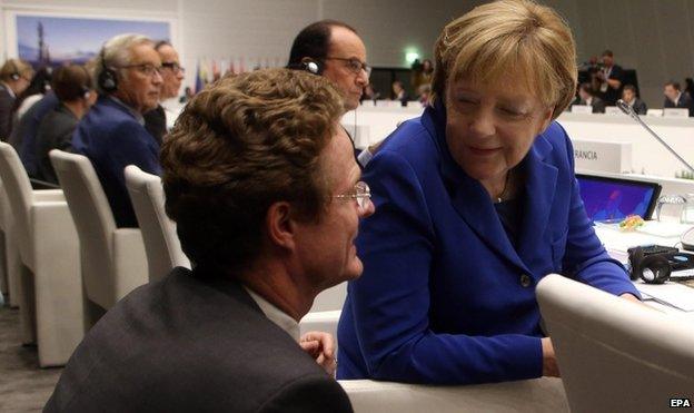 German Chancellor Angela Merkel in Milan, 16 October