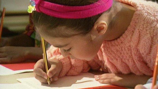 Girl writing