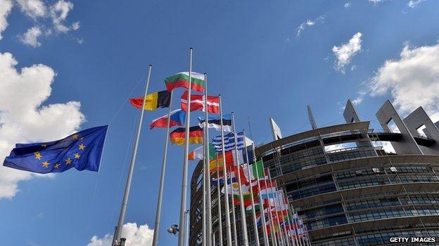 EU flags