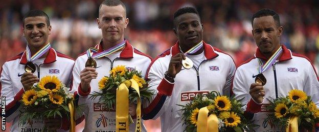 Great Britain's 4x100m men's team