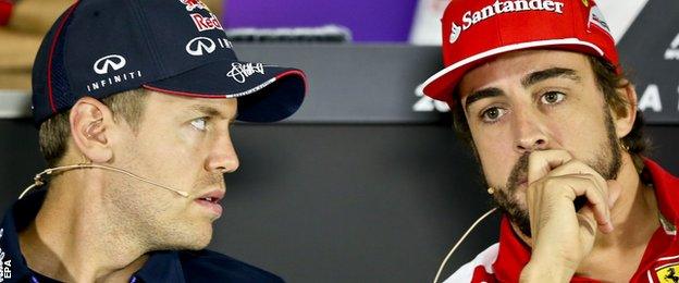 Sebastian Vettel and Fernando Alonso