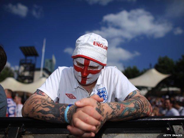 England fan looking disappointed