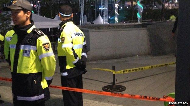 Police at the scene in Seongnam