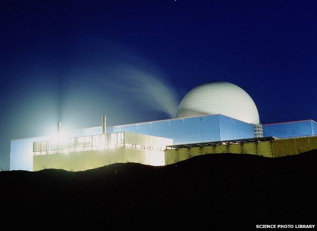 Sizewell B at night