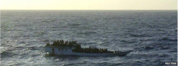 Boat of asylum seekers off Christmas Island (June 2012)