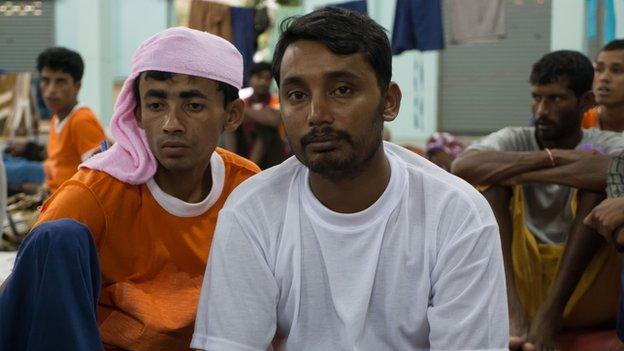 Absar Mia, a Bangladeshi human trafficking victim on October 2014