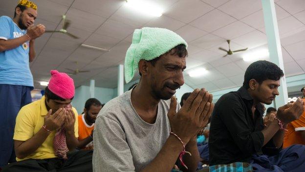 Ayub, a Bangladeshi human trafficking victim on October 2014