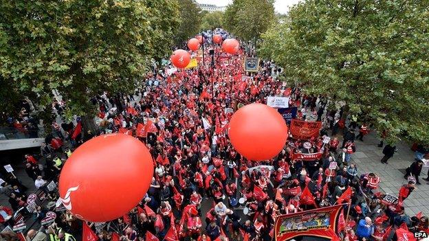 Protesters in London