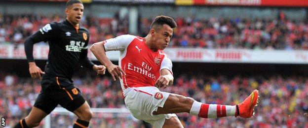 Alexis Sanchez scores for Arsenal