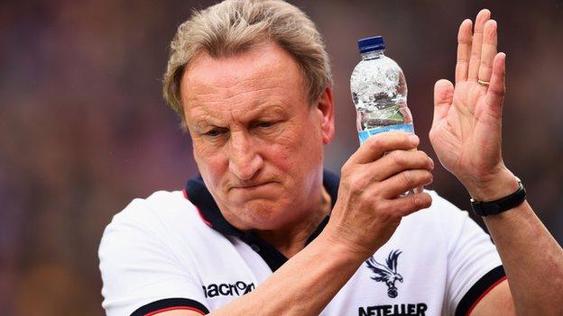 Crystal Palace boss Neil Warnock on the touchline