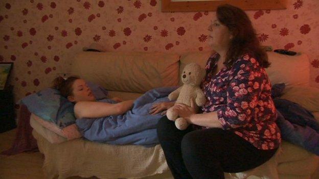 Janine Goodier has had to give up work to care for her daughter Beth Goodier who has Kleine-Levin Syndrome