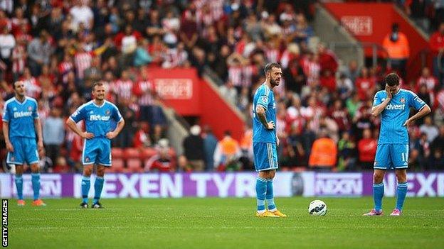 Sunderland players dejected