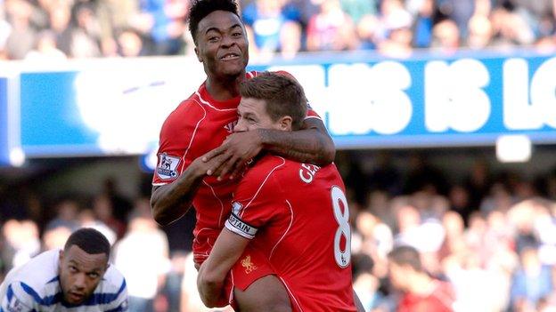 QPR 2-3 Liverpool - Raheem Sterling and Steven Gerrard