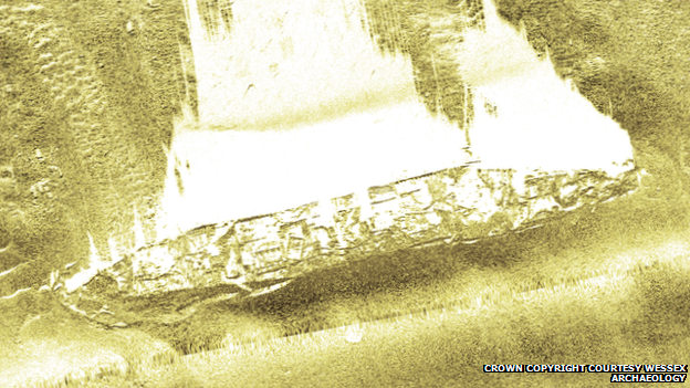 3D sonar scan of the HMHS Anglia