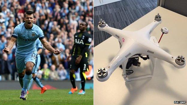 Manchester City v Spurs and drone