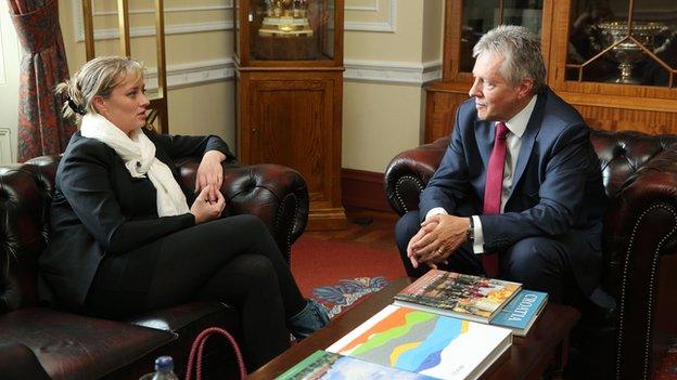 Mairia Cahill with Peter Robinson