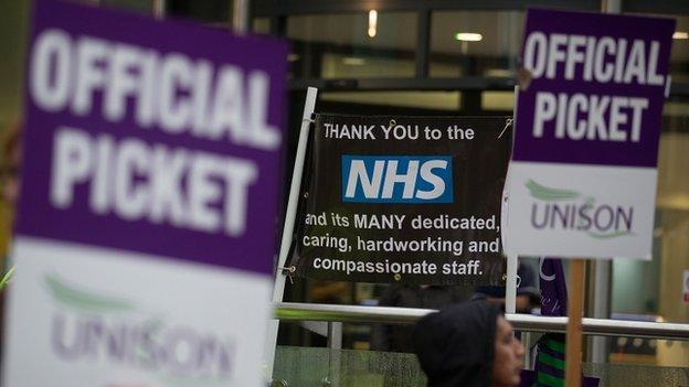 NHS strike picket from England