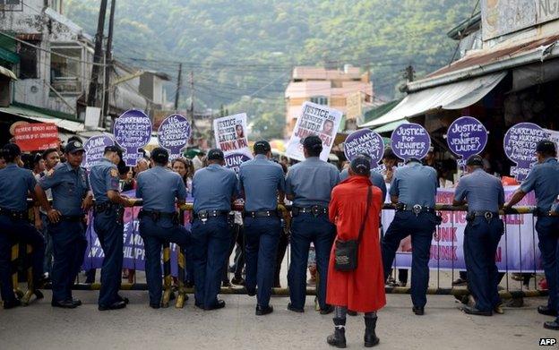 A protest near the Hall of Justice in Olongapo