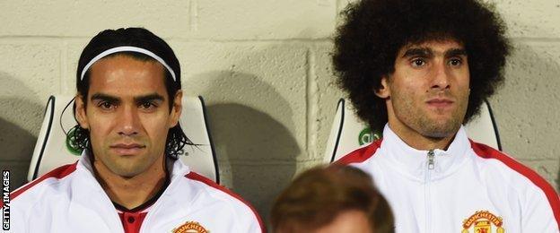 Radamel Falcao and Marouane Fellaini