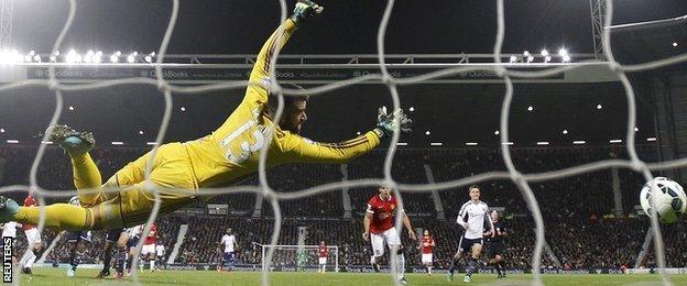 Boaz Myhill started in place of the injured Ben Foster but could not get near Daley Blind's 87th minute strike